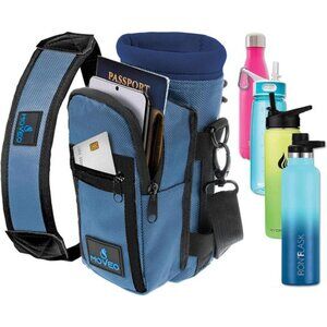 Water Bottle Holder Carrier - Bottle Cooler w/Adjustable Shoulder Strap